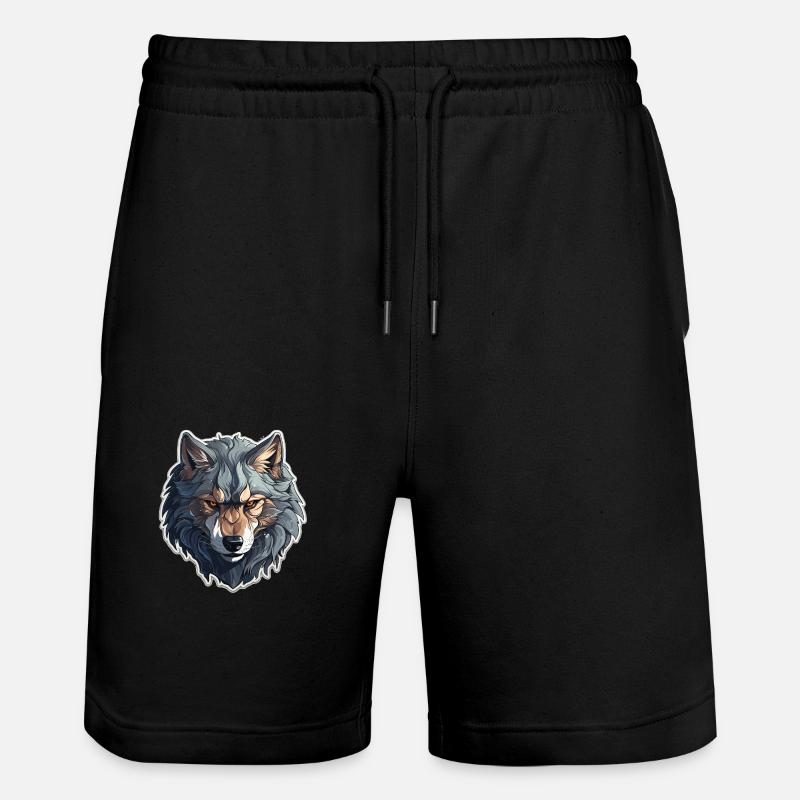 Loup - Illustration - Short de jogging bio TRAINER Stanley/Stella unisexe - noir