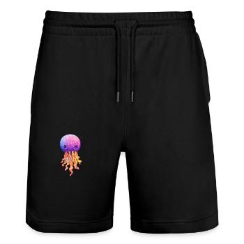 Méduse Aquarelle Colorée Dessin Animé Kawaii Anima - Short de jogging bio TRAINER Stanley/Stella unisexe - noir - Devant - Nik (191cm) & Marisol (170cm)