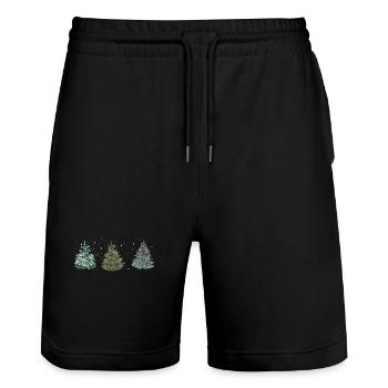 Sapin Noël - Short de jogging bio TRAINER Stanley/Stella unisexe - noir - Devant - Nik (191cm) & Marisol (170cm)