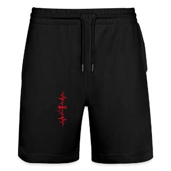 Archery heartbeat - Stanley/Stella Trainer Unisex Organic Jogging Shorts - black - Front - Nik (191cm) & Marisol (170cm)