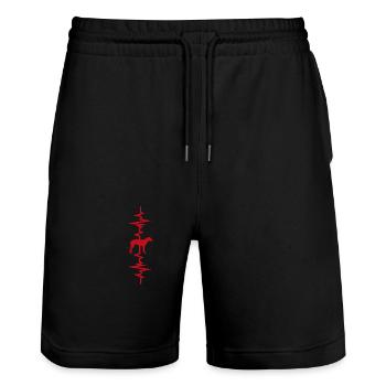 Herzschlag des Hundes - Stanley/Stella Unisex Bio Joggingshorts Trainer  - Schwarz - Vorne - Nik (191cm) & Marisol (170cm)