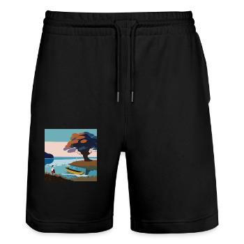 Kunst / Art / Impressionismus - Stanley/Stella Unisex Bio Joggingshorts Trainer  - Schwarz - Vorne - Nik (191cm) & Marisol (170cm)