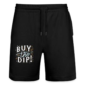 Buy the dip - Short de jogging bio TRAINER Stanley/Stella unisexe - noir - Devant - Nik (191cm) & Marisol (170cm)