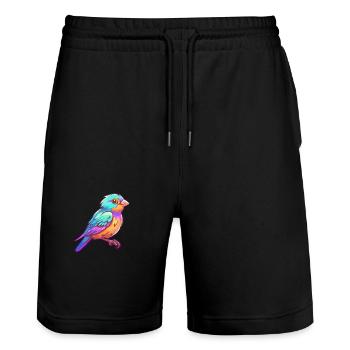 Sperling Buntes Aquarell Cartoon Kawaii Tier - Stanley/Stella Unisex Bio Joggingshorts Trainer  - Schwarz - Vorne - Nik (191cm) & Marisol (170cm)