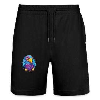 Eagle Colorful Watercolor Cartoon Kawaii Animal - Stanley/Stella Trainer Unisex Organic Jogging Shorts - black - Front - Nik (191cm) & Marisol (170cm)