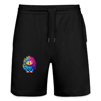 Porcupine Colorful Watercolor Cartoon Kawaii Anima - Stanley/Stella Trainer Unisex Organic Jogging Shorts - black - Front - Nik (191cm) & Marisol (170cm)