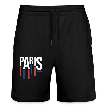 Souvenir classique de Paris - Short de jogging bio TRAINER Stanley/Stella unisexe - noir - Devant - Nik (191cm) & Marisol (170cm)