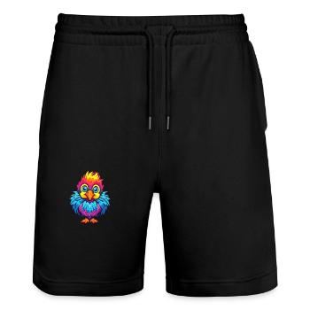 Chicken Colorful Watercolor Cartoon Kawaii Animal - Stanley/Stella Trainer Unisex Organic Jogging Shorts - black - Front - Nik (191cm) & Marisol (170cm)