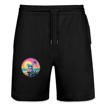 Mouse Colorful Watercolor Cartoon Kawaii Animal - Stanley/Stella Trainer Unisex Organic Jogging Shorts - black - Front - Nik (191cm) & Marisol (170cm)