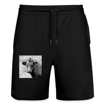 Rind - Stanley/Stella Unisex Bio Joggingshorts Trainer  - Schwarz - Vorne - Nik (191cm) & Marisol (170cm)