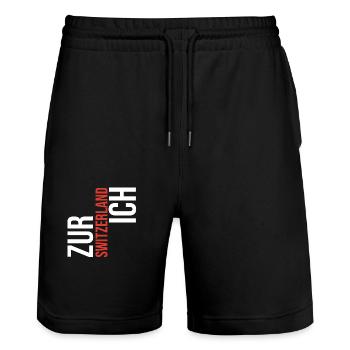 Zurich Switzerland Zürich Schweiz - Stanley/Stella Trainer Unisex Organic Jogging Shorts - black - Front - Nik (191cm) & Marisol (170cm)