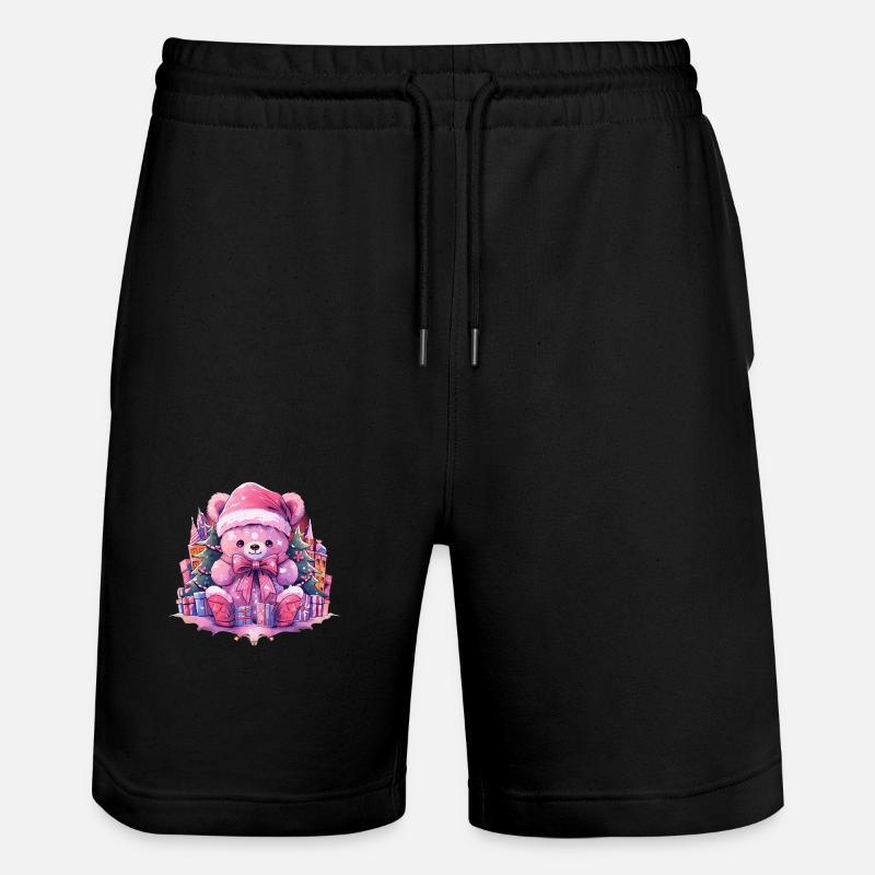 rosa teddy 4 - Stanley/Stella Unisex Bio Joggingshorts Trainer  - Schwarz