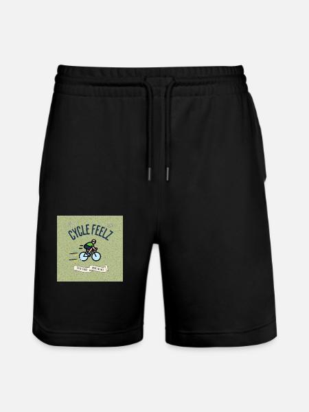 Cycle Feels Fun Bicycle Design - Stanley/Stella Trainer Unisex Organic Jogging Shorts - black