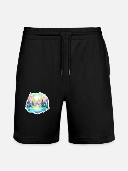 Paysage - Illustration - Short de jogging bio TRAINER Stanley/Stella unisexe - noir