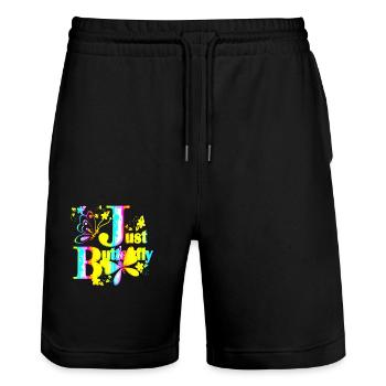 Colorful Butterfly Flowers Colorful Insect Dream Dream - Stanley/Stella Trainer Unisex Organic Jogging Shorts - black - Front - Nik (191cm) & Marisol (170cm)