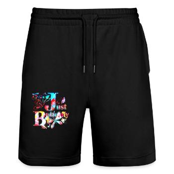 Colorful Butterfly Flowers Colorful Insect Dream Dream - Stanley/Stella Trainer Unisex Organic Jogging Shorts - black - Front - Nik (191cm) & Marisol (170cm)