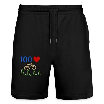 Bicyclette cycliste - Short de jogging bio TRAINER Stanley/Stella unisexe - noir - Devant - Nik (191cm) & Marisol (170cm)