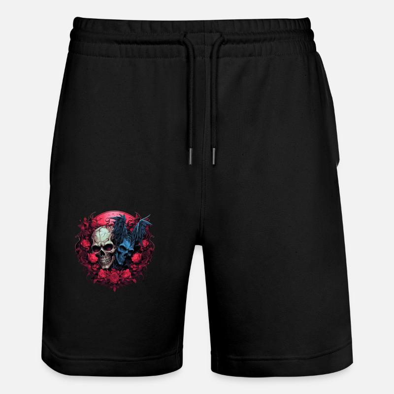 Abstract Devil Satan Skeleton Demons - Stanley/Stella Trainer Unisex Organic Jogging Shorts - black