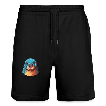 Mole Colorful Watercolor Cartoon Kawaii Animal - Stanley/Stella Trainer Unisex Organic Jogging Shorts - black - Front - Nik (191cm) & Marisol (170cm)