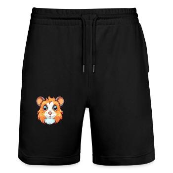 Hamster Colorful Watercolor Cartoon Kawaii Animal - Stanley/Stella Trainer Unisex Organic Jogging Shorts - black - Front - Nik (191cm) & Marisol (170cm)