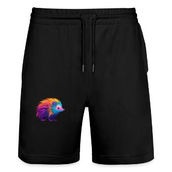 Porcupine Colorful Watercolor Cartoon Kawaii Anima - Stanley/Stella Trainer Unisex Organic Jogging Shorts - black - Front - Nik (191cm) & Marisol (170cm)