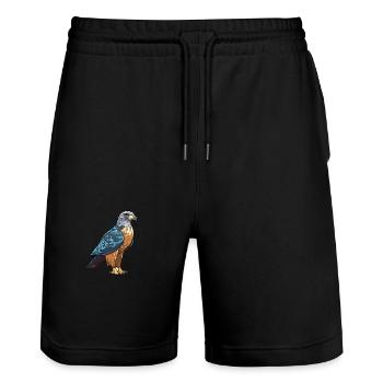Hawk Colorful Watercolor Cartoon Kawaii Animal - Stanley/Stella Trainer Unisex Organic Jogging Shorts - black - Front - Nik (191cm) & Marisol (170cm)