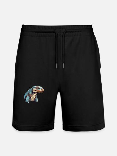 Komodo Drago colorato acquerello cartone animato Kawaii A - Pantaloncini da jogger ecologici unisex Trainer di Stanley/Stella - nero