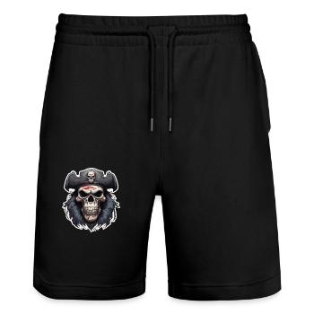 Crâne / Pirate / Crâne / Crâne / Mort / Logo - Short de jogging bio TRAINER Stanley/Stella unisexe - noir - Devant - Nik (191cm) & Marisol (170cm)