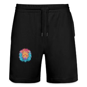 Porcupine Colorful Watercolor Cartoon Kawaii Anima - Stanley/Stella Trainer Unisex Organic Jogging Shorts - black - Front - Nik (191cm) & Marisol (170cm)