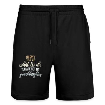 Ich kann mir nicht sagen, was ich tun soll, nicht meine Enkelin - Stanley/Stella Unisex Bio Joggingshorts Trainer  - Schwarz - Vorne - Nik (191cm) & Marisol (170cm)