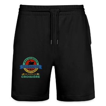 Croisière - Short de jogging bio TRAINER Stanley/Stella unisexe - noir - Devant - Nik (191cm) & Marisol (170cm)