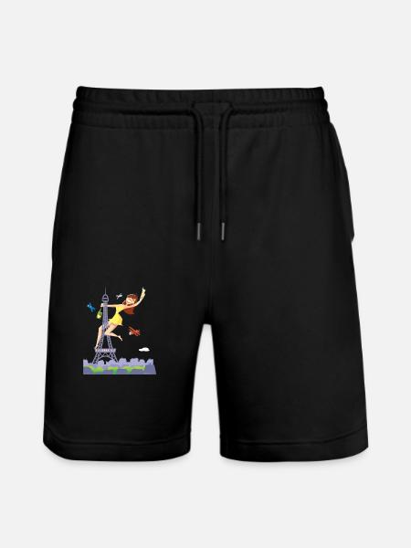 Parisienne Eiffelturm Pole Dance - Stanley/Stella Unisex Bio Joggingshorts Trainer  - Schwarz