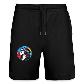 Stinktierglas bunte Karikatur Kawaii Tier - Stanley/Stella Unisex Bio Joggingshorts Trainer  - Schwarz - Vorne - Nik (191cm) & Marisol (170cm)