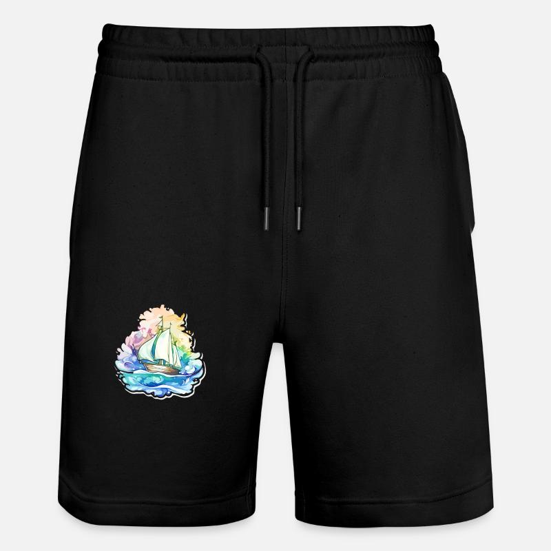 Voilier - illustration - Short de jogging bio TRAINER Stanley/Stella unisexe - noir