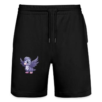 Hippogreif Niedlich Glücklich Kawaii Cartoon Clipart Anima - Stanley/Stella Unisex Bio Joggingshorts Trainer  - Schwarz - Vorne - Nik (191cm) & Marisol (170cm)