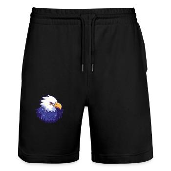 Adler Niedlich Glücklich Kawaii Cartoon Clipart Tier - Stanley/Stella Unisex Bio Joggingshorts Trainer  - Schwarz - Vorne - Nik (191cm) & Marisol (170cm)