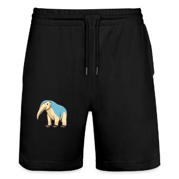 Anteater Cute Happy Kawaii Cartoon Clipart Animal - Stanley/Stella Trainer Unisex Organic Jogging Shorts - black - Front - Nik (191cm) & Marisol (170cm)