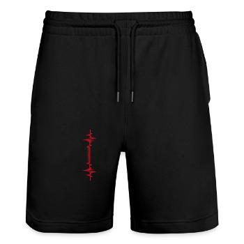 Clarinet heartbeat clarinetist gift - Stanley/Stella Trainer Unisex Organic Jogging Shorts - black - Front - Nik (191cm) & Marisol (170cm)