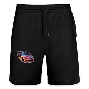 Auto - Illustration - Stanley/Stella Unisex Bio Joggingshorts Trainer  - Schwarz - Vorne - Nik (191cm) & Marisol (170cm)