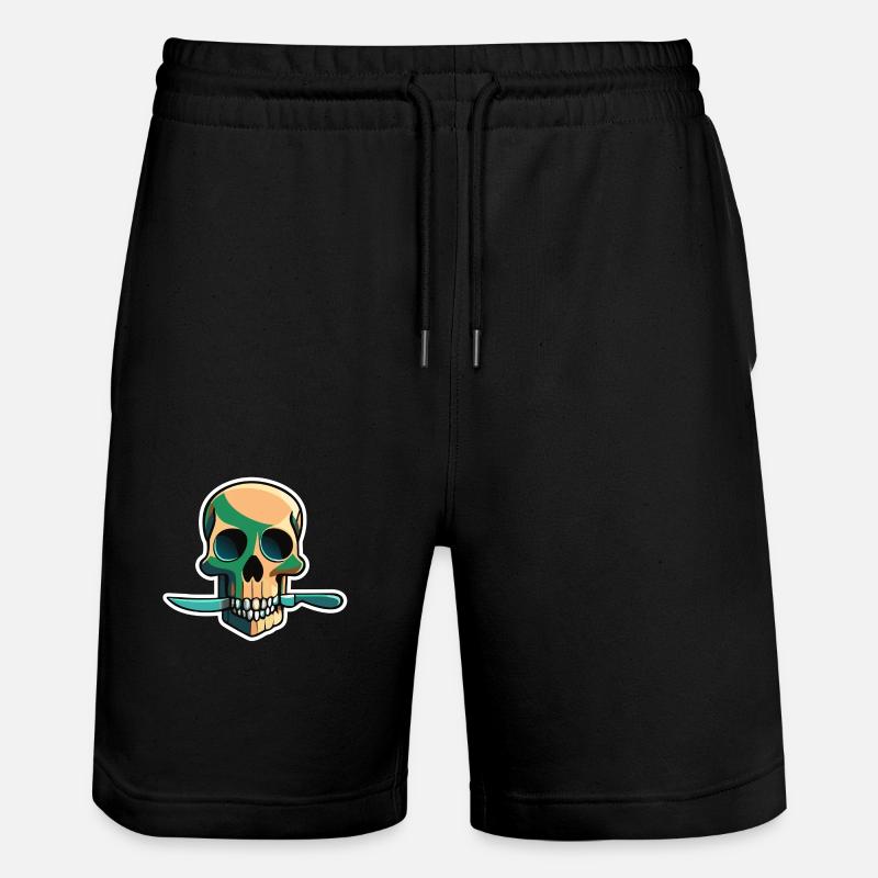 dead head with knife - Stanley/Stella Unisex Bio Joggingshorts Trainer  - Schwarz