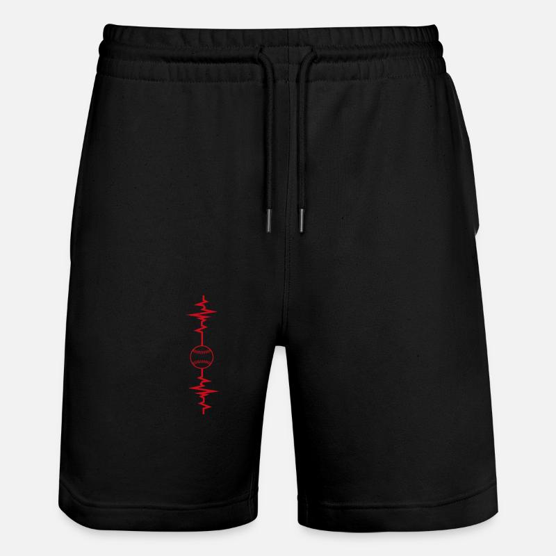 Baseball Herzschlag Baseball Geschenkidee - Stanley/Stella Unisex Bio Joggingshorts Trainer  - Schwarz