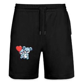 Koala Kawaii Cartoon Pet Jouant Avec Des Ballons - Short de jogging bio TRAINER Stanley/Stella unisexe - noir - Devant - Nik (191cm) & Marisol (170cm)