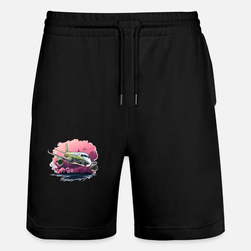 Avion - illustration - Short de jogging bio TRAINER Stanley/Stella unisexe - noir
