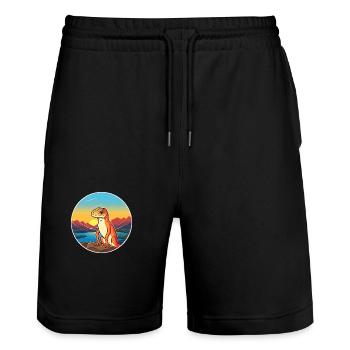 Lizard Colorful Watercolor Cartoon Kawaii Animal - Stanley/Stella Trainer Unisex Organic Jogging Shorts - black - Front - Nik (191cm) & Marisol (170cm)