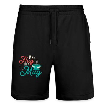 Un câlin dans une tasse Sachet de thé Buveur de thé - Short de jogging bio TRAINER Stanley/Stella unisexe - noir - Devant - Nik (191cm) & Marisol (170cm)