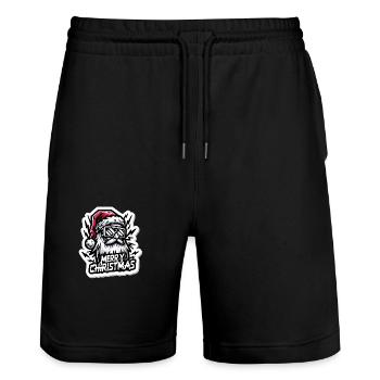 Merry Christmas - Santa Illustration - Stanley/Stella Unisex Bio Joggingshorts Trainer  - Schwarz - Vorne - Nik (191cm) & Marisol (170cm)