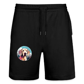 Braque Saint Germain Hunderasse Cartoon Kawaii Wate - Stanley/Stella Unisex Bio Joggingshorts Trainer  - Schwarz - Vorne - Nik (191cm) & Marisol (170cm)