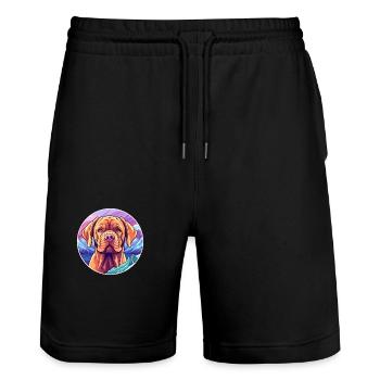 Bordeauxdogge Hunderasse Cartoon Kawaii Waterco - Stanley/Stella Unisex Bio Joggingshorts Trainer  - Schwarz - Vorne - Nik (191cm) & Marisol (170cm)