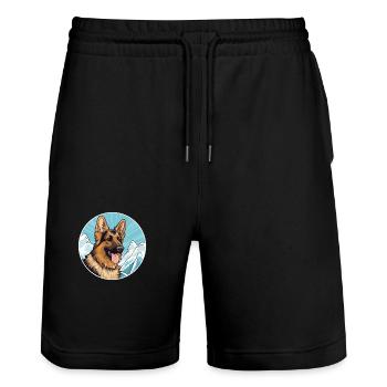 Deutscher Wachtelhund Race De Chien Cartoon Kawaii Wat - Short de jogging bio TRAINER Stanley/Stella unisexe - noir - Devant - Nik (191cm) & Marisol (170cm)