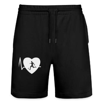 Battement de cœur Football - Short de jogging bio TRAINER Stanley/Stella unisexe - noir - Devant - Nik (191cm) & Marisol (170cm)